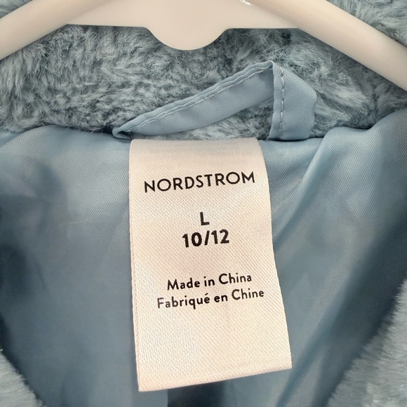 Nordstrom Girls Soft Blue Faux Fur Jacket - Picture 2 of 7